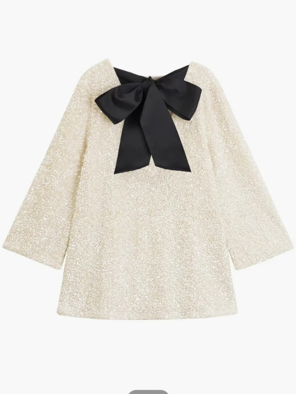 Commense Sequins Velvet Bowknot Mini Dress- S